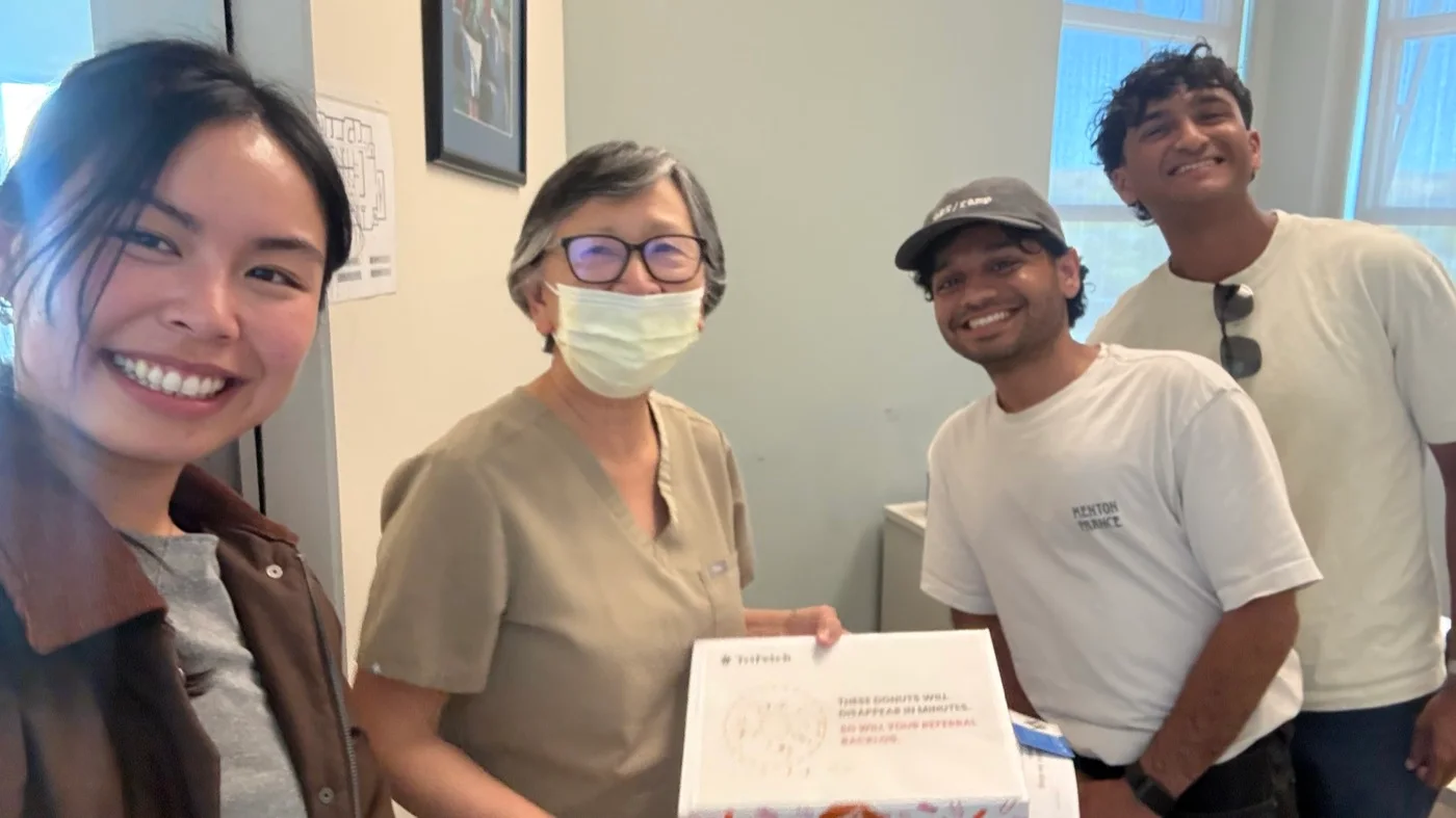 A group photo during a customer visit to a healthcare practice